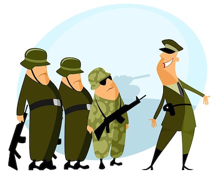 simsearch:400-04072400,k - Vector illustration of a platoon and commander Stock Photo - Budget Royalty-Free & Subscription, Code: 400-08627002