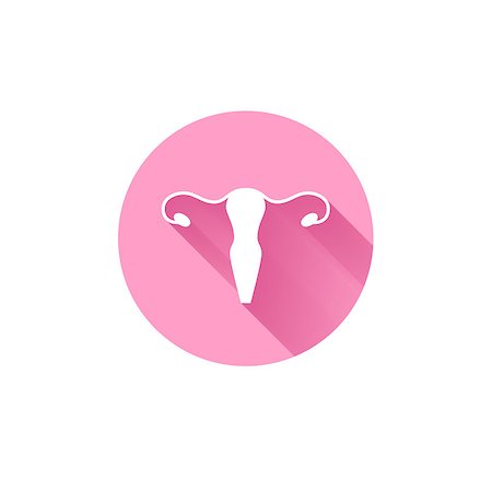 Vector healthy uterus simple flat long shadow icon Stock Photo - Budget Royalty-Free & Subscription, Code: 400-08627862