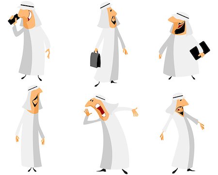 saudi arabia people - Vector illustration of a six arabs set Stock Photo - Budget Royalty-Free & Subscription, Code: 400-08628349