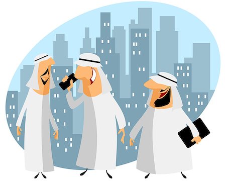 Vector illustration of a three arabic businessmen Stock Photo - Budget Royalty-Free & Subscription, Code: 400-08629417