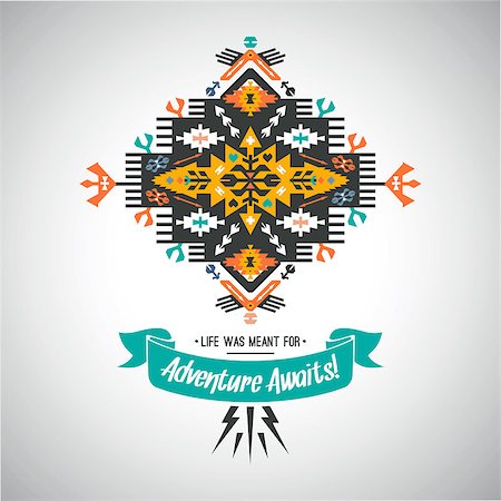 Vector bright decorative element on native ethnic style Stock Photo - Budget Royalty-Free & Subscription, Code: 400-08629621