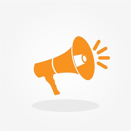 Megaphone Icon Vector Illustration on White EPS10 Stock Photo - Budget Royalty-Free & Subscription, Code: 400-08629751