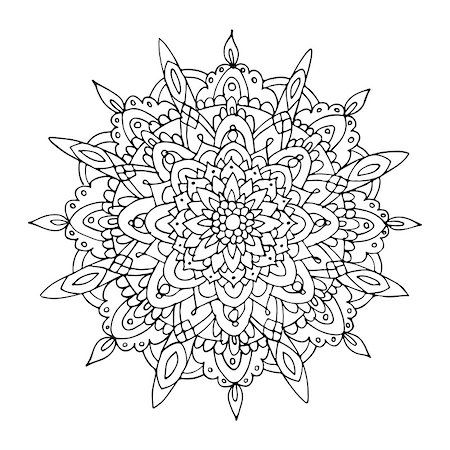 simsearch:400-06642594,k - Mandala ornament, hand made sketch for your design. Vector illustration Foto de stock - Super Valor sin royalties y Suscripción, Código: 400-08620008