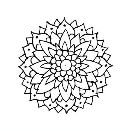 simsearch:400-06642594,k - Mandala ornament, hand made sketch for your design. Vector illustration Foto de stock - Super Valor sin royalties y Suscripción, Código: 400-08620009