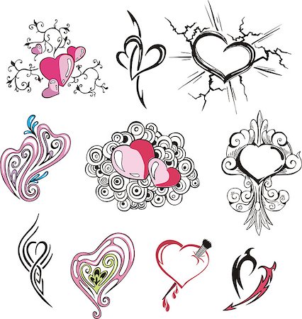 simsearch:400-06076985,k - Set of miscellaneous hearts. Vector illustrations. Stock Photo - Budget Royalty-Free & Subscription, Code: 400-08620372