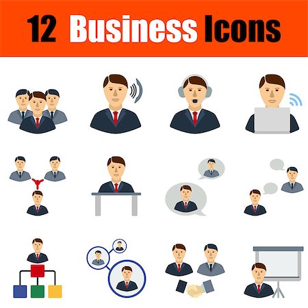Flat design business icon set in ui colors. Vector illustration. Stock Photo - Budget Royalty-Free & Subscription, Code: 400-08620548