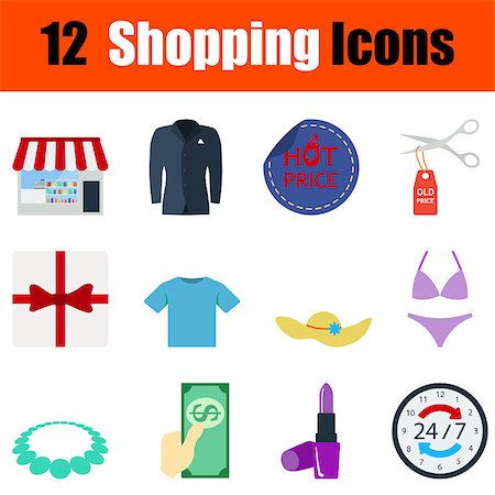 simsearch:400-04097382,k - Flat design shopping icon set in ui colors. Vector illustration. Stock Photo - Budget Royalty-Free & Subscription, Code: 400-08620541