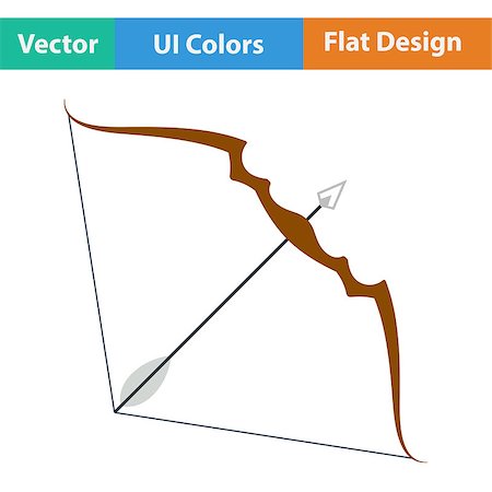 simsearch:400-05701131,k - Flat design icon of bow and arrow  in ui colors. Vector illustration. Photographie de stock - Aubaine LD & Abonnement, Code: 400-08621419