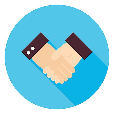 simsearch:400-04333648,k - Business Handshake Circle Icon. Flat Design Vector Illustration with long Shadow. Teamwork and Work Relationships Stock Photo - Budget Royalty-Free & Subscription, Code: 400-08621620