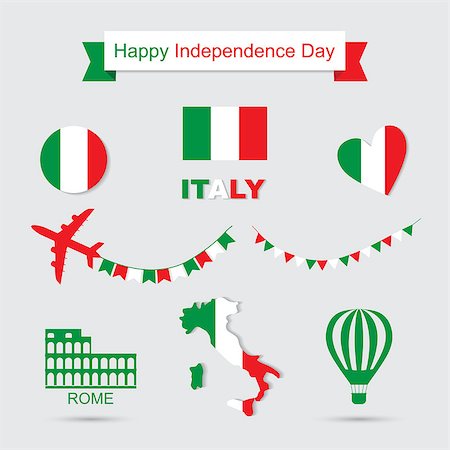 sasha2538 (artist) - Italy flag, banner and icon patterns set illustration. Independence Day of France, symbols. Coliseum icon Stock Photo - Budget Royalty-Free & Subscription, Code: 400-08621767