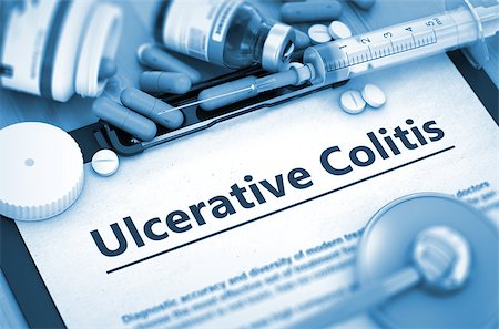 Ulcerative Colitis, Medical Concept with Pills, Injections and Syringe. Ulcerative Colitis Diagnosis, Medical Concept. Composition of Medicaments. 3D. Stock Photo - Budget Royalty-Free & Subscription, Code: 400-08623617