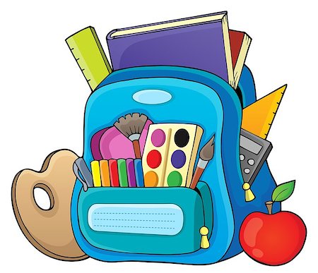 simsearch:400-04240970,k - Schoolbag theme image 1 - eps10 vector illustration. Stock Photo - Budget Royalty-Free & Subscription, Code: 400-08630169