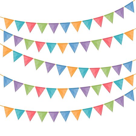 simsearch:400-06628533,k - Bunting flags on white background, vector eps10 illustration Stock Photo - Budget Royalty-Free & Subscription, Code: 400-08646978