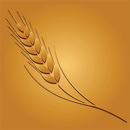simsearch:400-05386603,k - Wheat colored image on golden background. Vector illustration Stock Photo - Budget Royalty-Free & Subscription, Code: 400-08647939