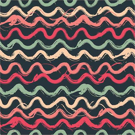 simsearch:400-08499976,k - Vector doodle  colorful Seamless pattern. Hand drawn texture with waves. Universal modern color combinations on black background Stock Photo - Budget Royalty-Free & Subscription, Code: 400-08649713