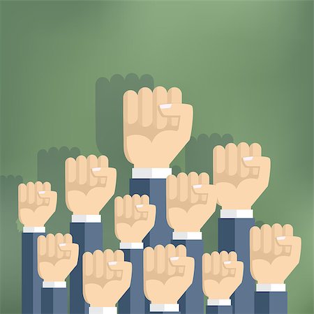 simsearch:400-06172579,k - Group of fists raised in air. Victory, Revolution, solidarity, strike, change protest and many different mean for graphics design. Also available as a Vector in Adobe illustrator EPS 10 format. Stock Photo - Budget Royalty-Free & Subscription, Code: 400-08651853