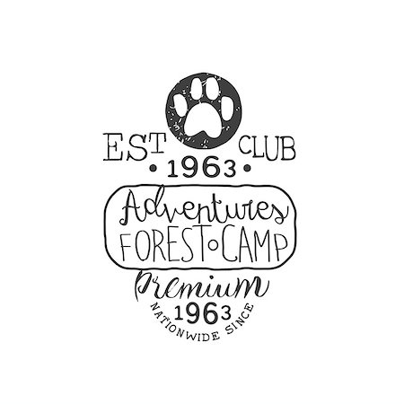 simsearch:400-08348524,k - Premium Adventure Club Vintage Black And White Monochrome Vector Design Label On White Background Stock Photo - Budget Royalty-Free & Subscription, Code: 400-08652639