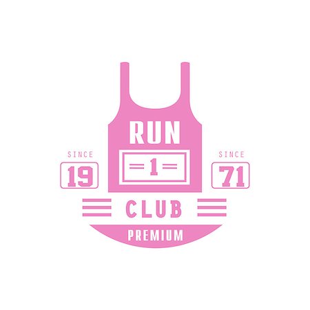 Run Club Pink Label Vector Design Print In Bright Color On White Background Stock Photo - Budget Royalty-Free & Subscription, Code: 400-08653635