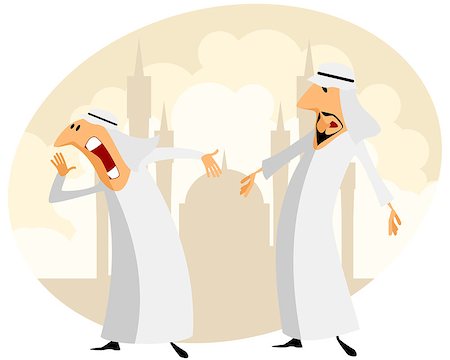 saudi arabia people - Vector illustration of a two muslim men Stock Photo - Budget Royalty-Free & Subscription, Code: 400-08674422