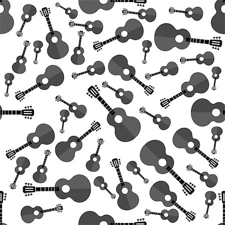 pattern music stave - Guitar Silhouette Seamless Background. Musical Instrument Pattern Stock Photo - Budget Royalty-Free & Subscription, Code: 400-08676083