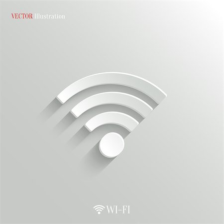 Wi-fi icon - vector web illustration, easy paste to any background Foto de stock - Super Valor sin royalties y Suscripción, Código: 400-08677381