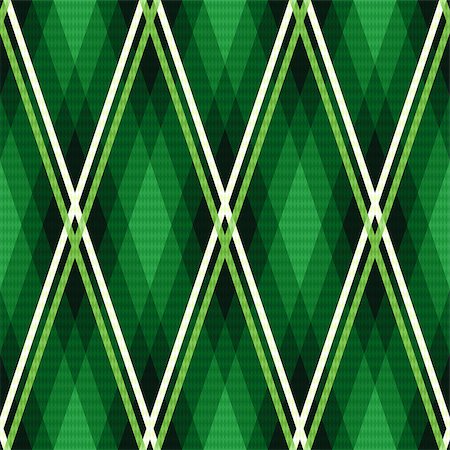 simsearch:400-07215658,k - Rhombic seamless vector fabric pattern mainly in emerald hues with contrast lines Stock Photo - Budget Royalty-Free & Subscription, Code: 400-08677898