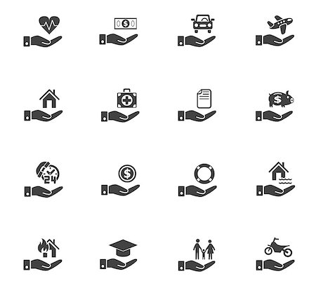 flooded homes - insurance hand web icons for user interface design Stock Photo - Budget Royalty-Free & Subscription, Code: 400-08670369