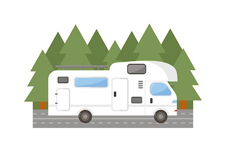 Travel camping trailer car house isolated, Nature holiday trailer house concept. Trailer house van truck vector and trailer house mobile car park caravan. Trailer house travel camper truck vehicle. Photographie de stock - Aubaine LD & Abonnement, Code: 400-08670971