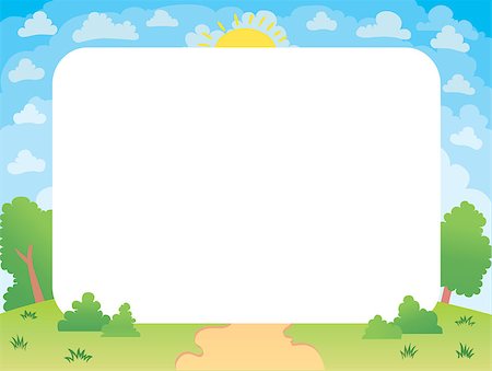 Vector illustration of a beautiful summer landscape lawn vector banner of the forest glade Stock Photo - Budget Royalty-Free & Subscription, Code: 400-08671272