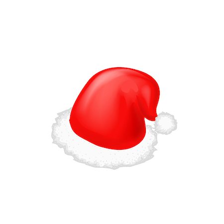simsearch:400-08491819,k - Santa Claus red hat isolated on white background. Vector Photographie de stock - Aubaine LD & Abonnement, Code: 400-08673249