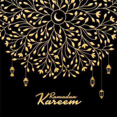 Traditional ramadan kareem month celebration. Greeting card design. Vector illustration Stock Photo - Budget Royalty-Free & Subscription, Code: 400-08673423