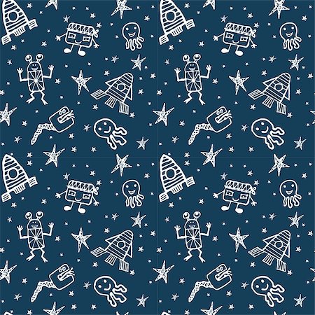 simsearch:400-06096808,k - vector hand drawn doodles cartoon set of Space objects and symbols Stock Photo - Budget Royalty-Free & Subscription, Code: 400-08680105