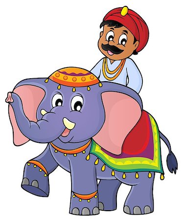 decorated asian elephants - Man travelling on elephant image 1 - eps10 vector illustration. Stock Photo - Budget Royalty-Free & Subscription, Code: 400-08680825