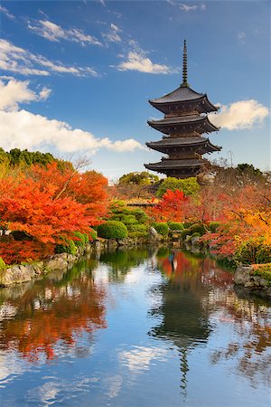 simsearch:400-06640469,k - Kyoto, Japan at Toji Pagoda in autumn. Stock Photo - Budget Royalty-Free & Subscription, Code: 400-08696433