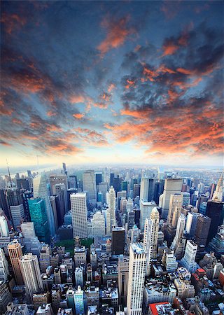 empire - New York City Manhattan skyline aerial view with Empire State and skyscrapers Stock Photo - Budget Royalty-Free & Subscription, Code: 400-08706075