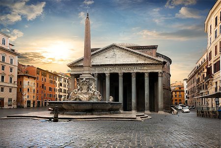 pantheon - Pantheon in Rome at the sunset, Italy Stock Photo - Budget Royalty-Free & Subscription, Code: 400-08706121