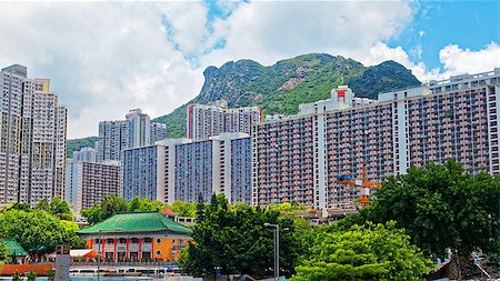 simsearch:400-04356946,k - hong kong public estate with landmark lion rock at day Stock Photo - Budget Royalty-Free & Subscription, Code: 400-08706553