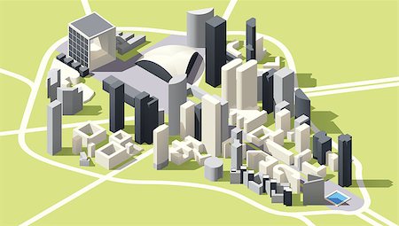 Isometric low poly Map of La Defense business district in Paris, France Stock Photo - Budget Royalty-Free & Subscription, Code: 400-08708831