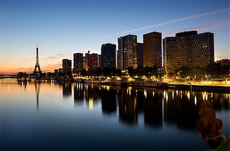 famous photographs of paris bridge - View of the Eiffel tower and Seine river at sunrise, Paris Stock Photo - Budget Royalty-Free & Subscription, Code: 400-08708867