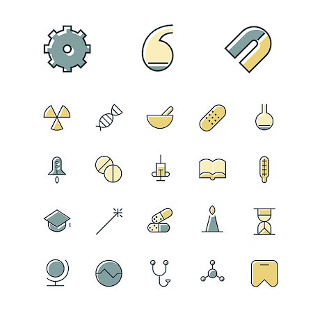 Thin line icons for science and medical. Vector illustration. Foto de stock - Super Valor sin royalties y Suscripción, Código: 400-08709433