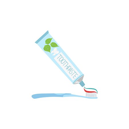 Toothpaste Sqeezed Onto Toothbrush Simple Design Illustration In Cute Fun Cartoon Style Isolated On White Background Photographie de stock - Aubaine LD & Abonnement, Code: 400-08712192