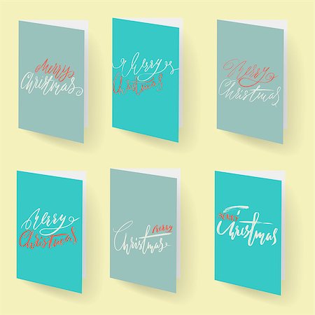 simsearch:400-07222092,k - Set of christmas brochures templates. Vector Holidays cards collection. Hand drawn lettering elements Stock Photo - Budget Royalty-Free & Subscription, Code: 400-08712618