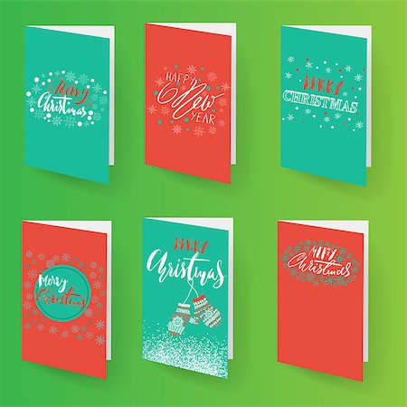 simsearch:400-07222092,k - Set of christmas brochures templates. Vector Holidays cards collection. Hand drawn lettering elements Stock Photo - Budget Royalty-Free & Subscription, Code: 400-08712623