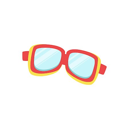 Protective Surfing Glasses Bright Color Cartoon Simple Style Flat Vector Illustraton Isolated On White Background Stock Photo - Budget Royalty-Free & Subscription, Code: 400-08712900