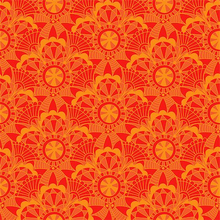 Vintage orange seamless pattern with circles, vector Stock Photo - Budget Royalty-Free & Subscription, Code: 400-08713145