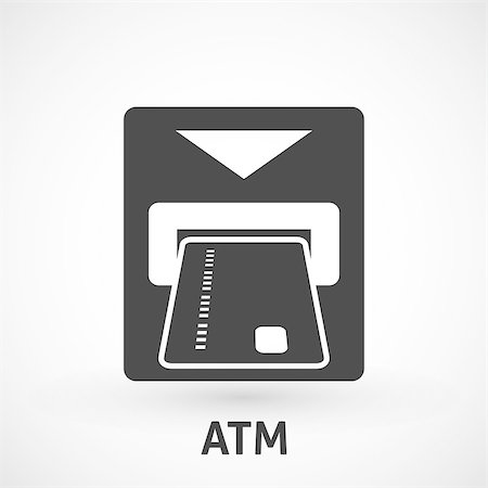 simsearch:400-05670021,k - Atm card slot icon Stock Photo - Budget Royalty-Free & Subscription, Code: 400-08734710