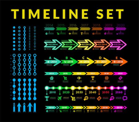 sermax55 (artist) - Timeline element vector infographic on black background Stock Photo - Budget Royalty-Free & Subscription, Code: 400-08734759