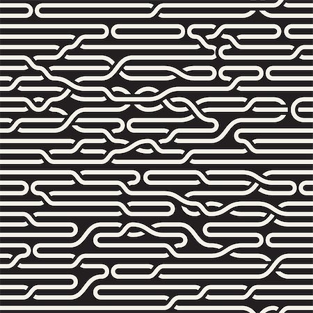 Vector Seamless Black and White Irregular Horizontal Braid Lines Pattern. Abstract Geometric Background Design Stock Photo - Budget Royalty-Free & Subscription, Code: 400-08734990