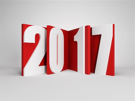 new year 2017, 3d rendering Stock Photo - Budget Royalty-Free & Subscription, Code: 400-08736422