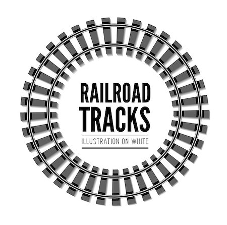 sermax55 (artist) - Railroad tracks vector illustration isolated on white background Stock Photo - Budget Royalty-Free & Subscription, Code: 400-08736582